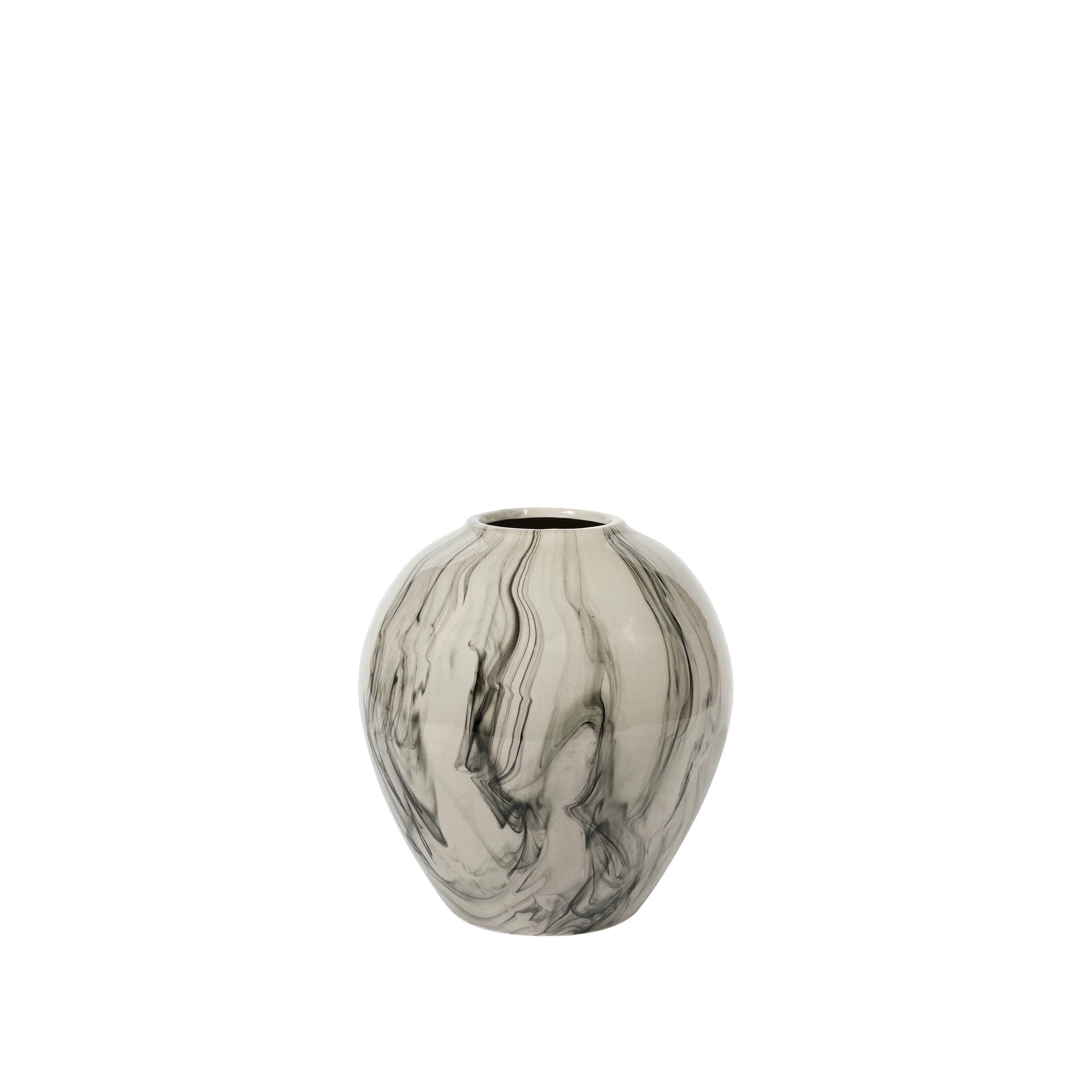 BROSTE COPENHAGEN Vase Ingrid M Ceramic Beige/Schwarz - GUNDT HOME