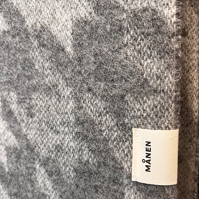 Wolldecke XL Houndstooth Grau
