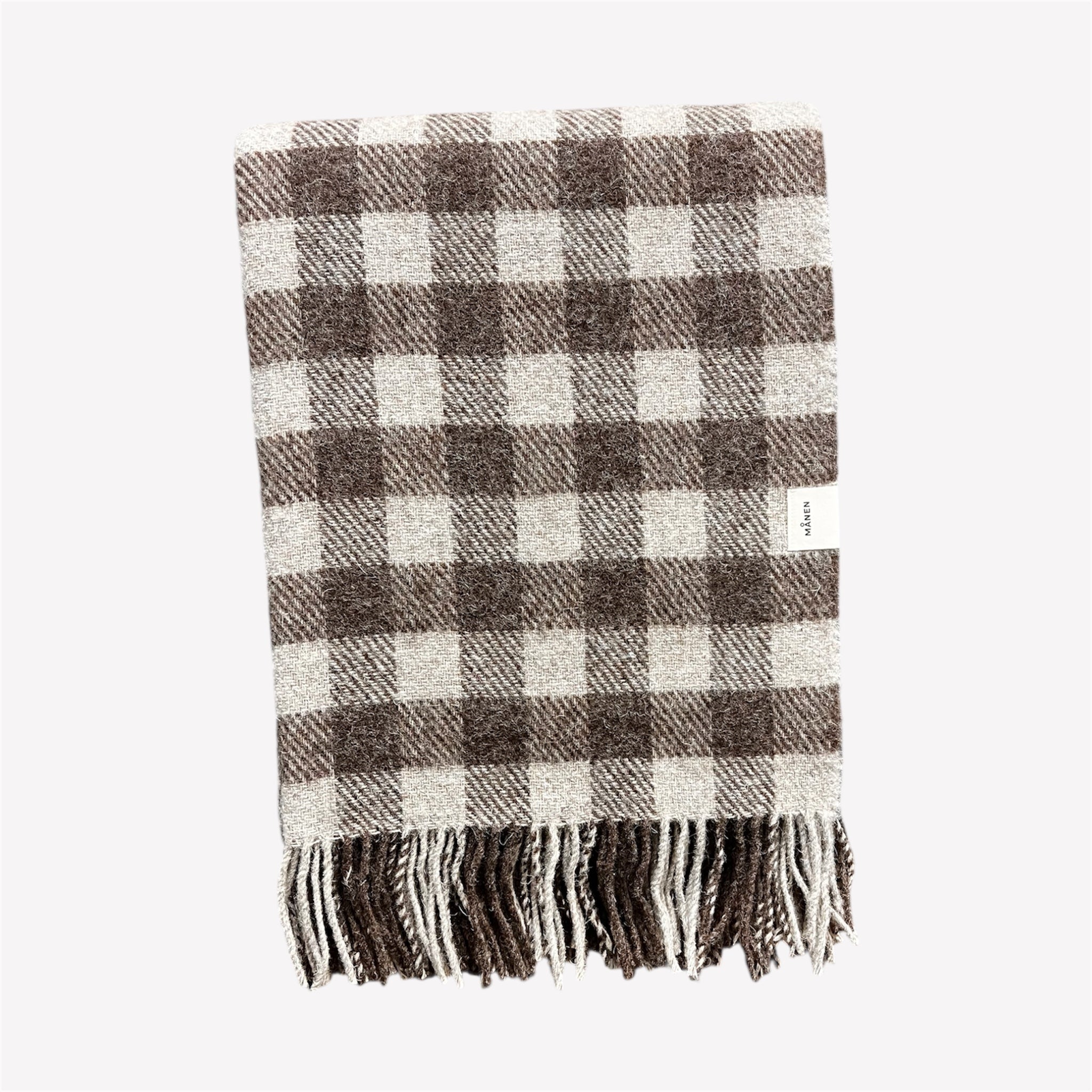 Wolldecke CHECKERED Braun/Beige