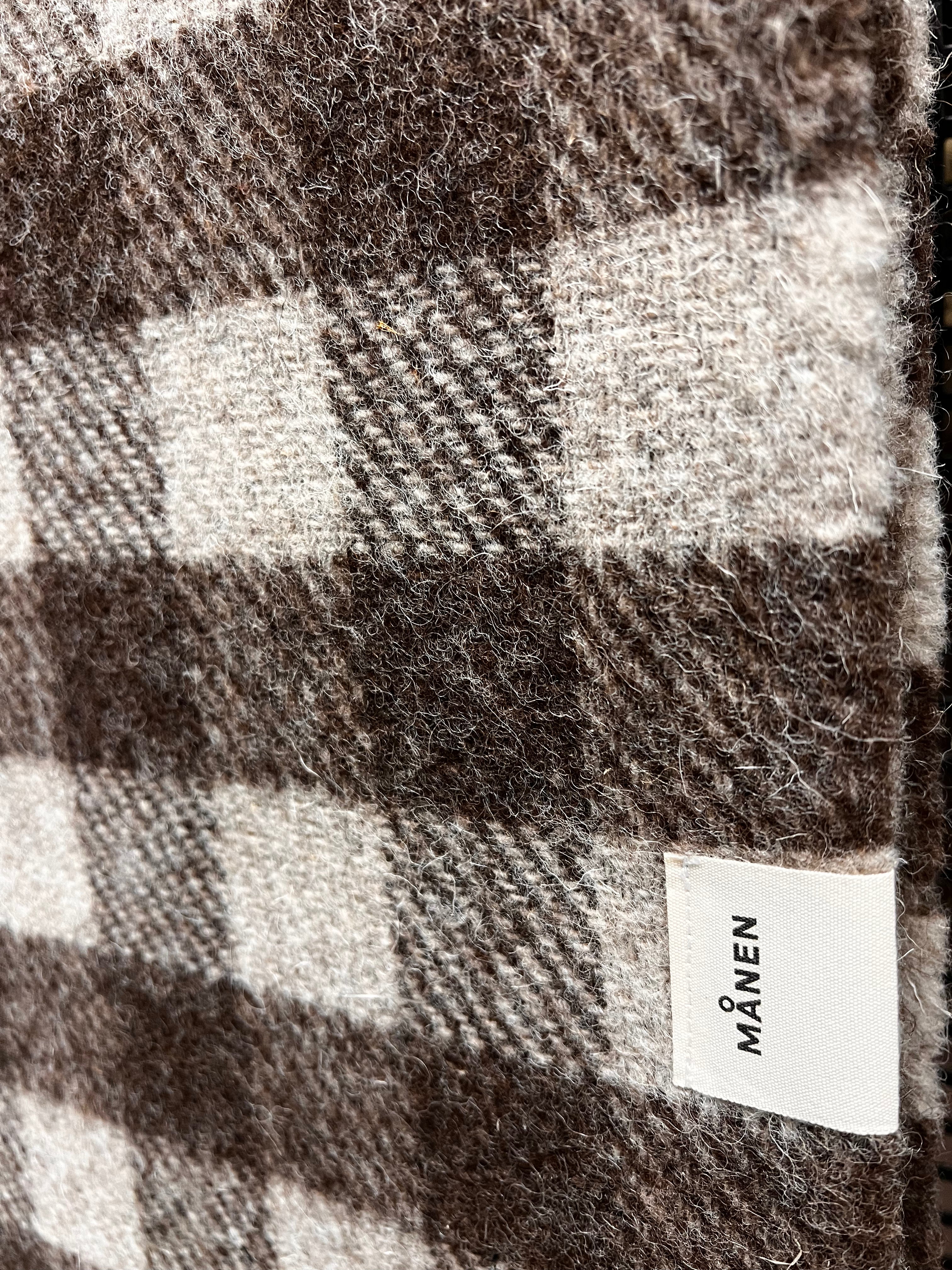 Wolldecke CHECKERED Braun/Beige