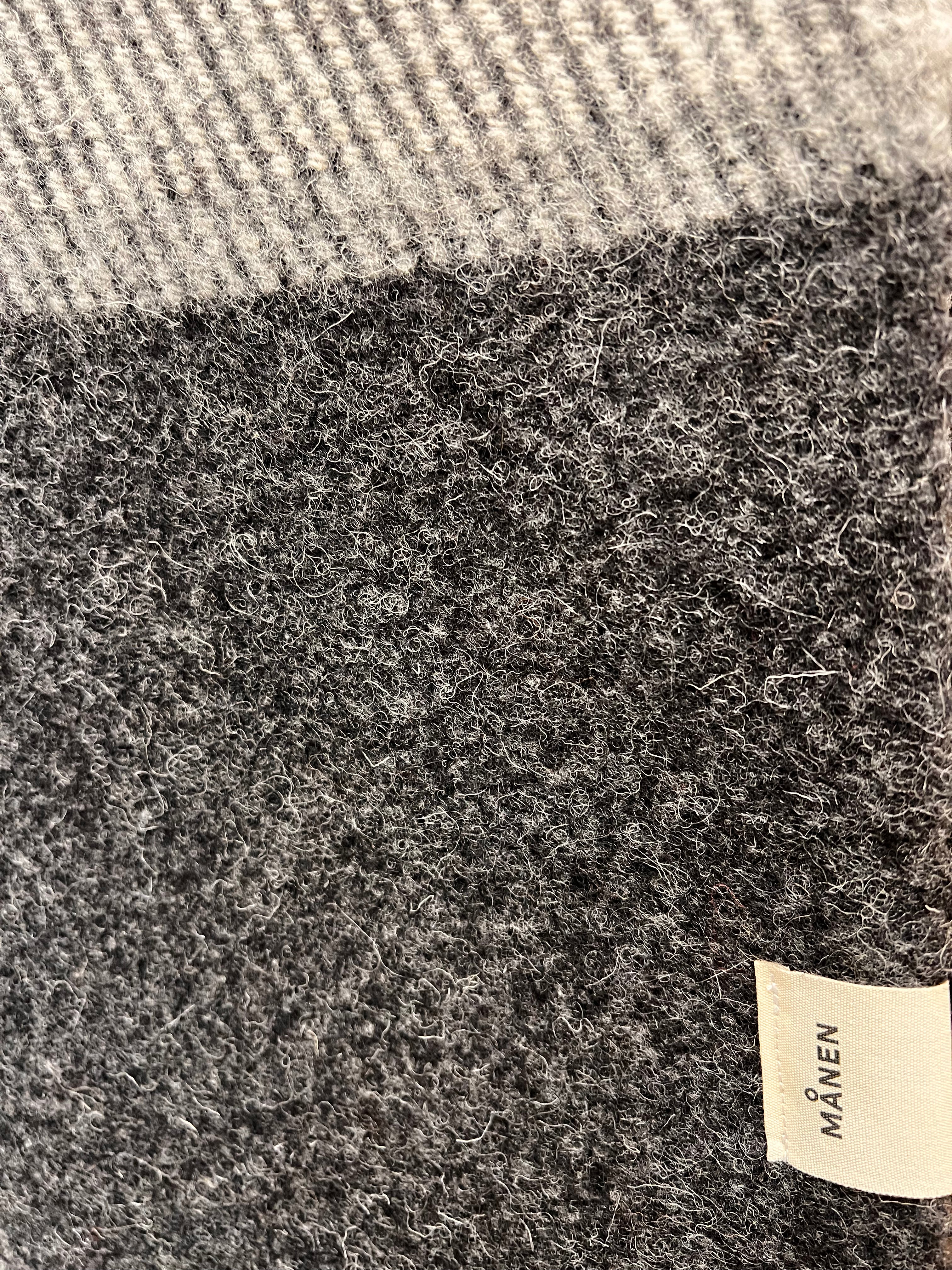Wolldecke XL Squared Grau/Beige