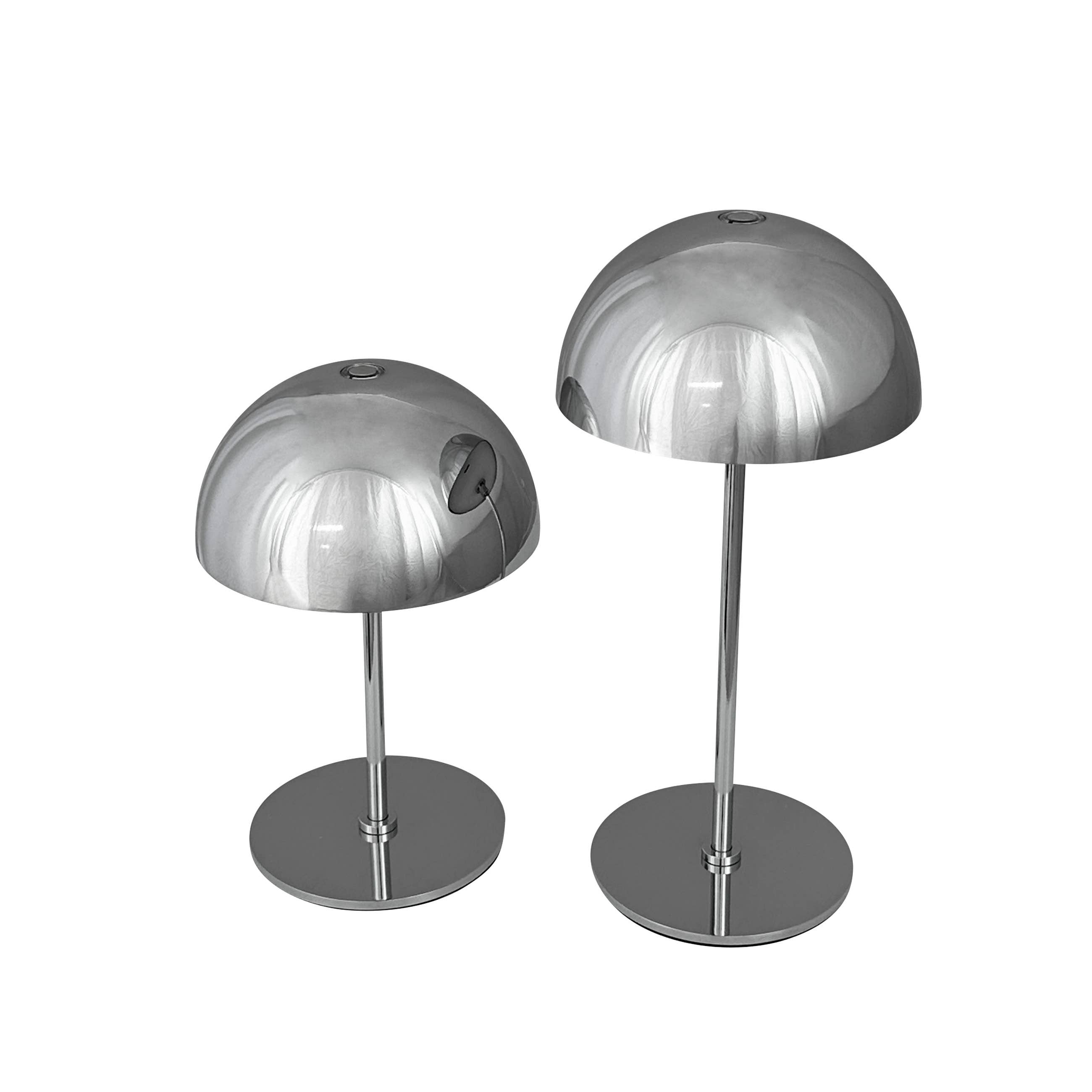 ALONG LED Mini-Tischlampe Chrom 2er Set.