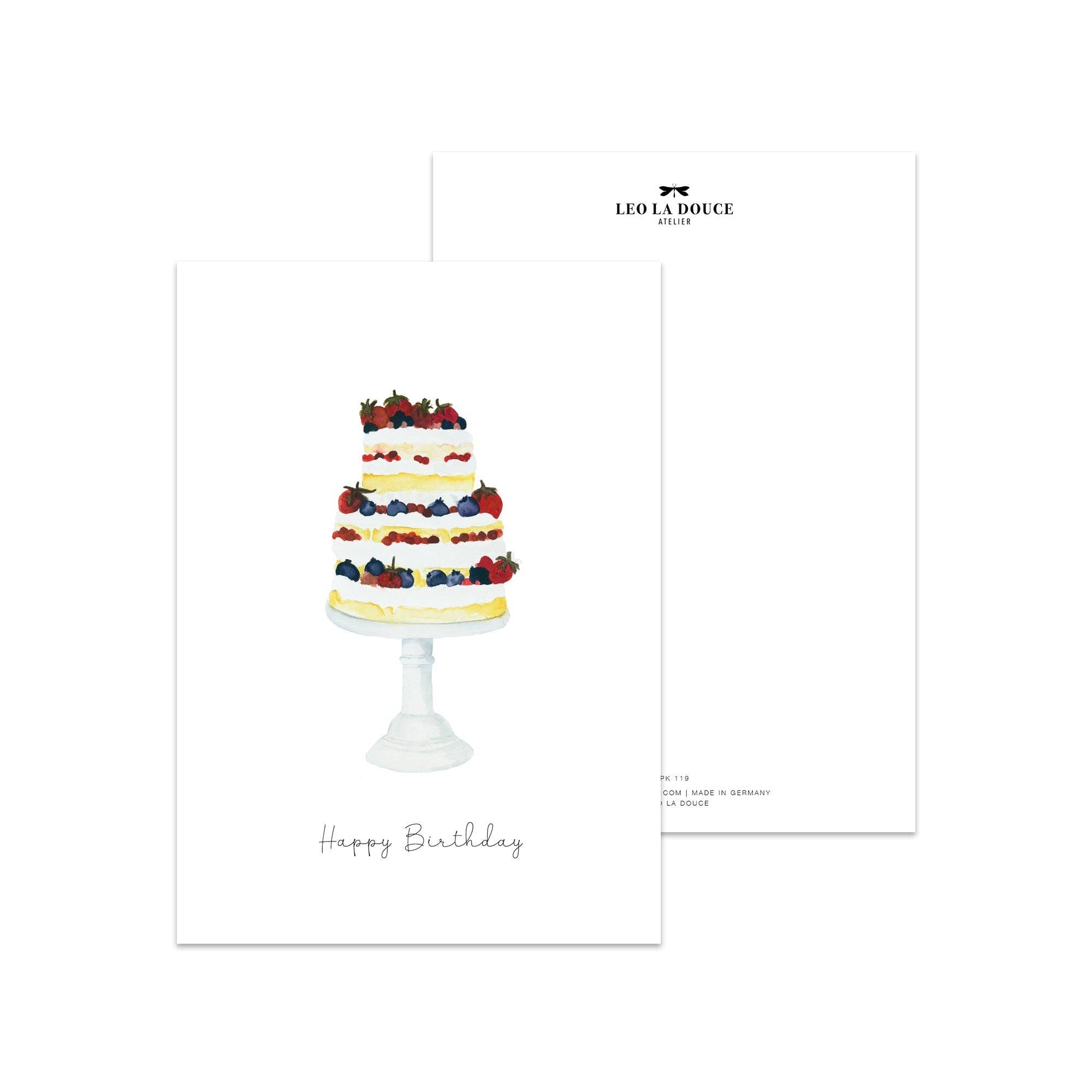 LEO LA DOUCE Postkarte - Torte zur Feier - GUNDT HOME