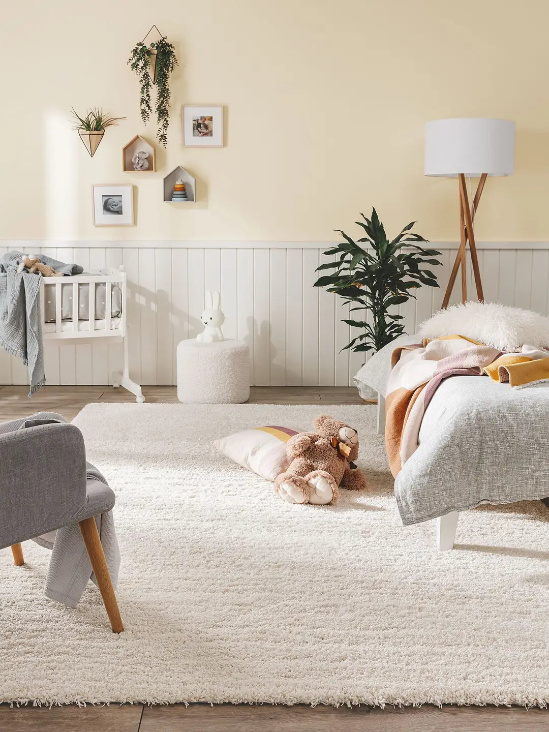 Washable Shaggy Rug Sera Cream 120x170 cm - GUNDT HOME