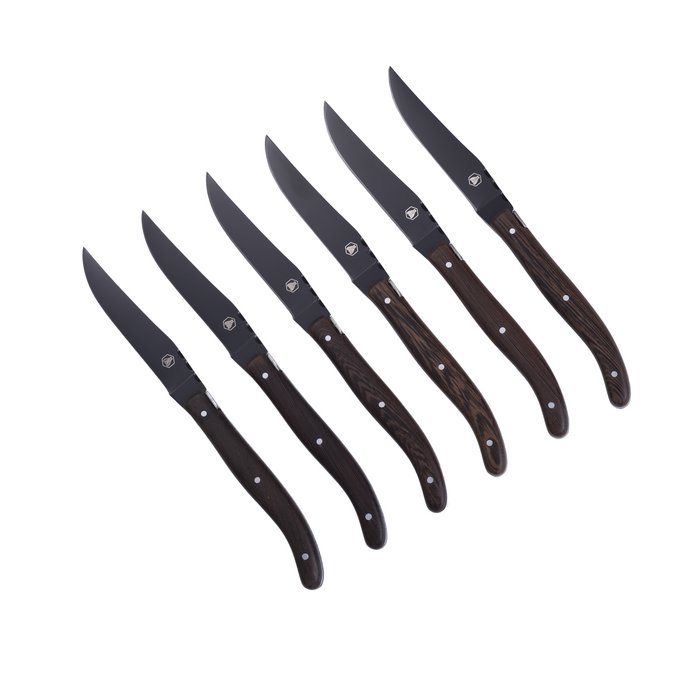 Steakmesser schwarze Klinge Wenge 6 teilig - GUNDT HOME