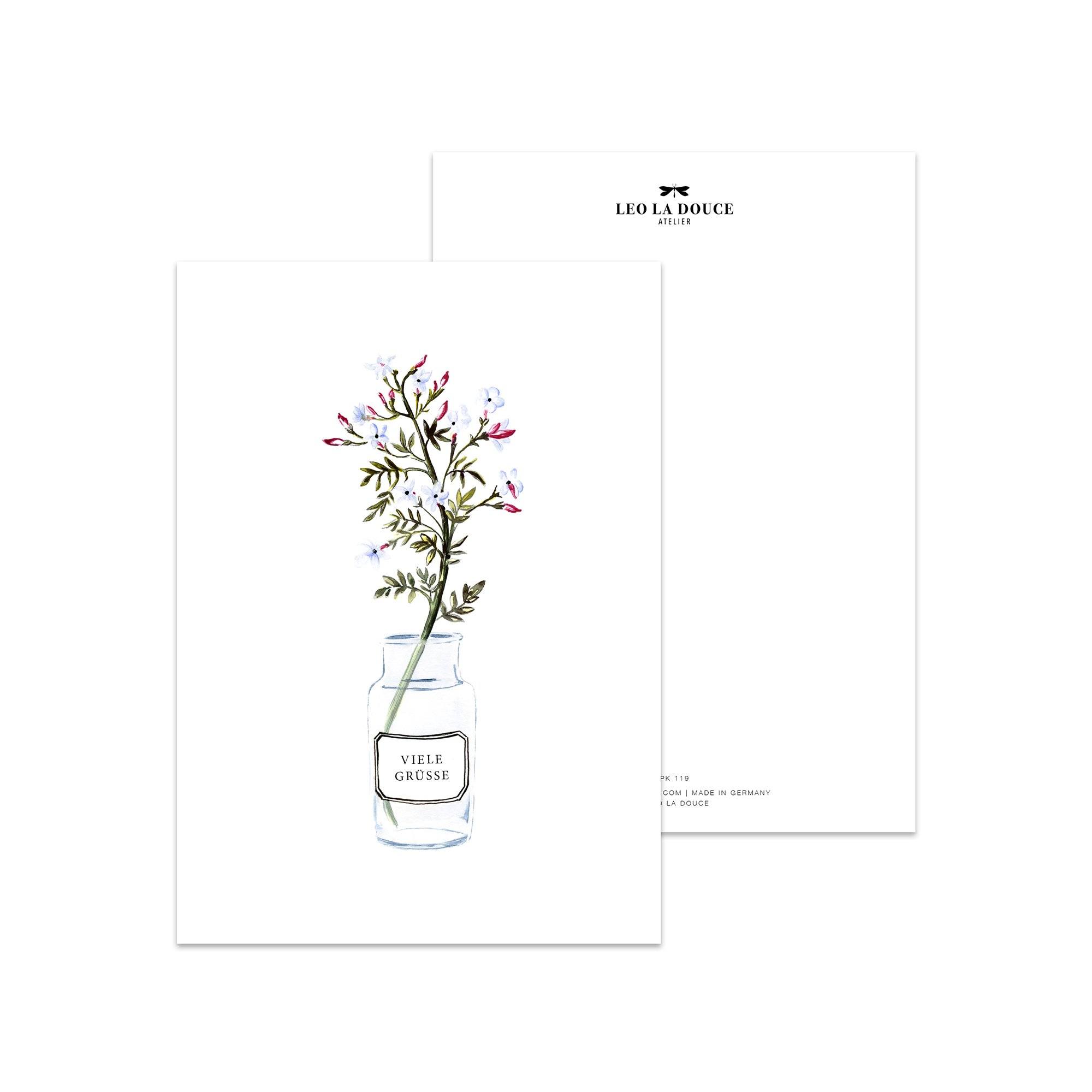 Postkarte - Viele Grüße · Apothekerglas - GUNDT HOME