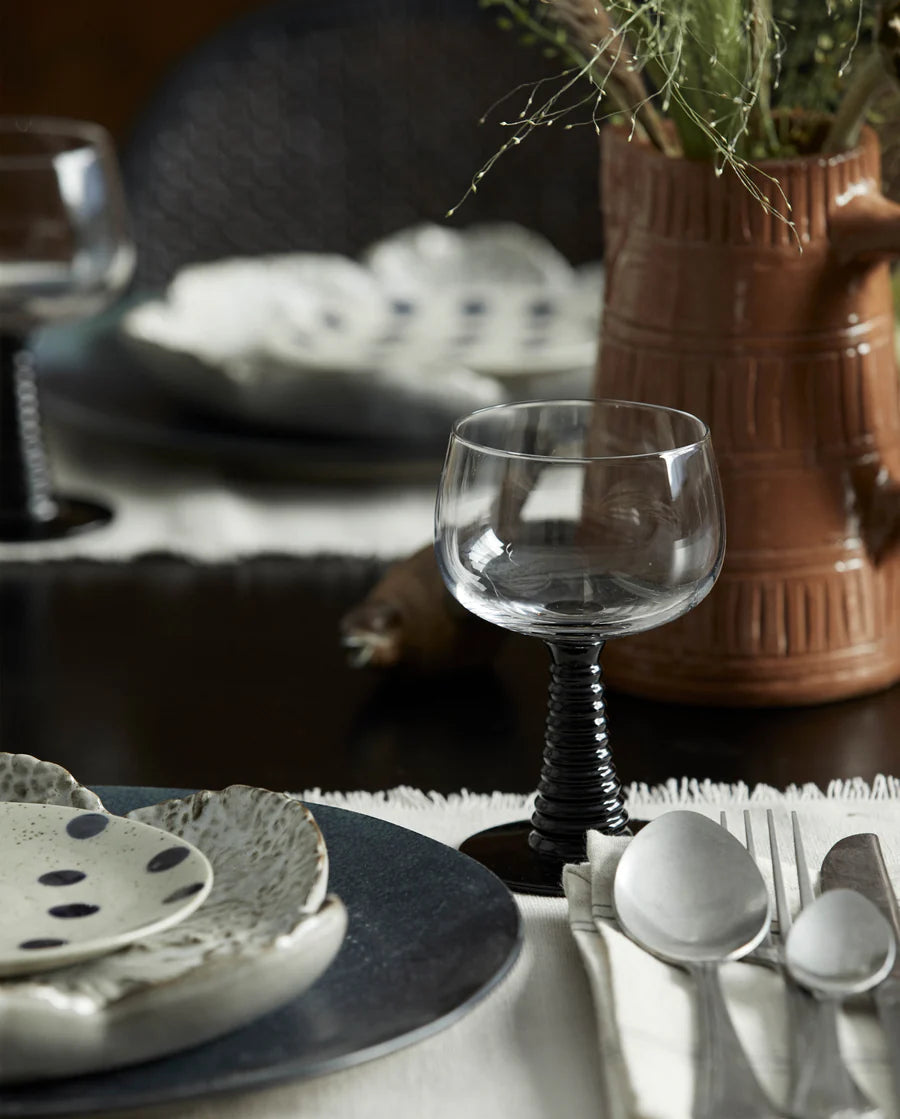 Gorm Weinglas transparent/schwarz - GUNDT HOME