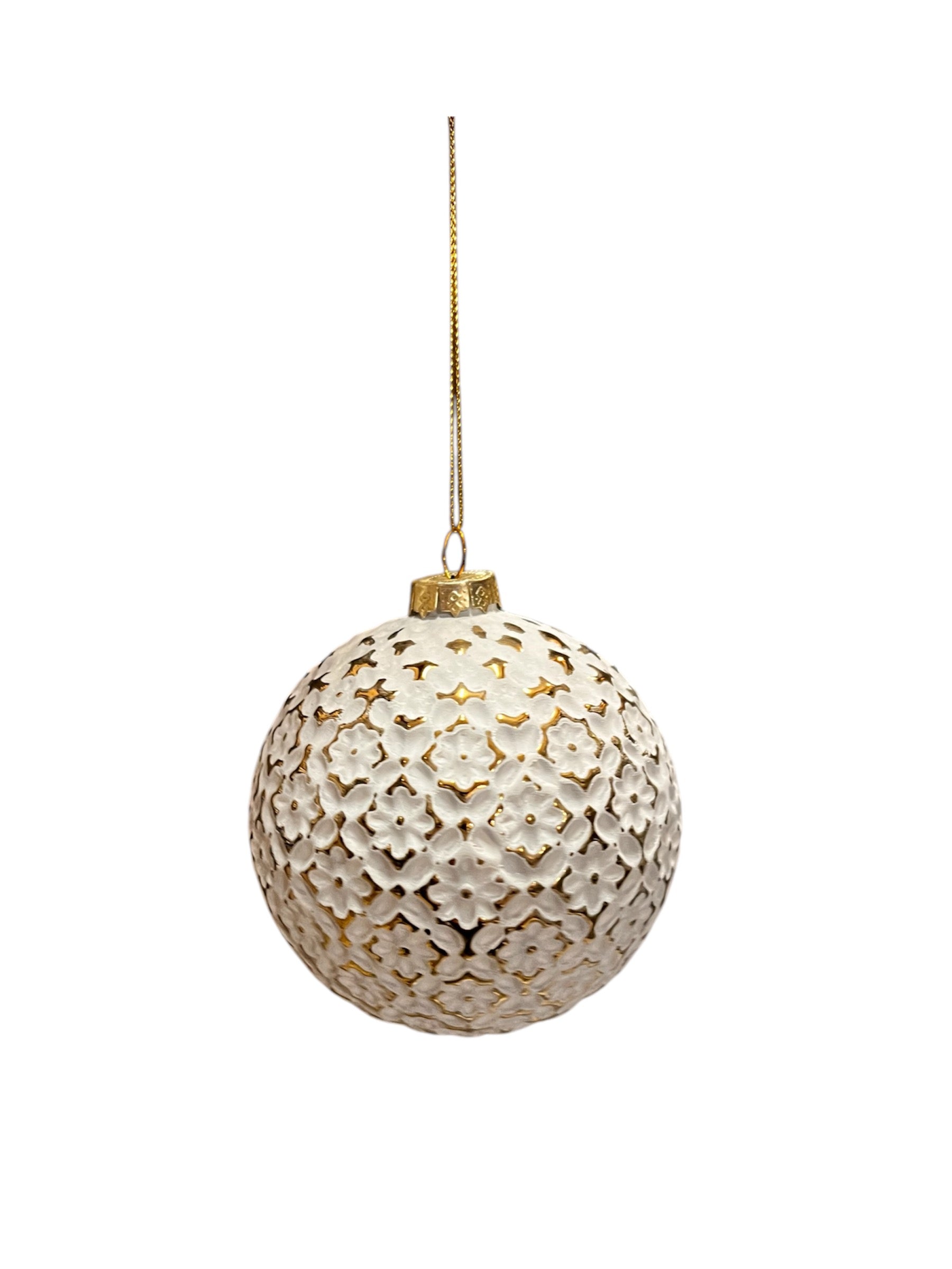 GUNDT HOME Baumkugel 10 cm weiß/gold - GUNDT HOME