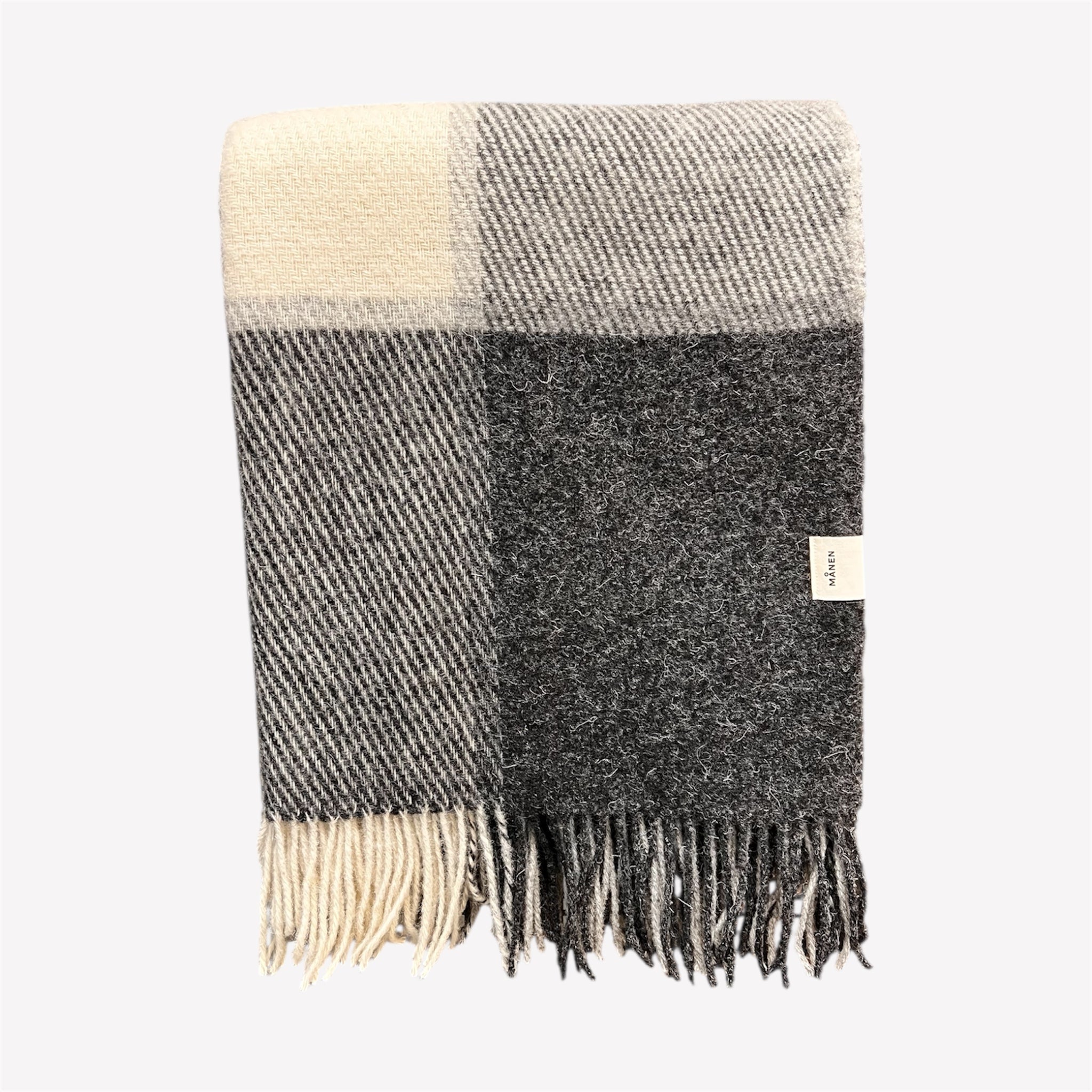 Wolldecke XL Squared Grau/Beige