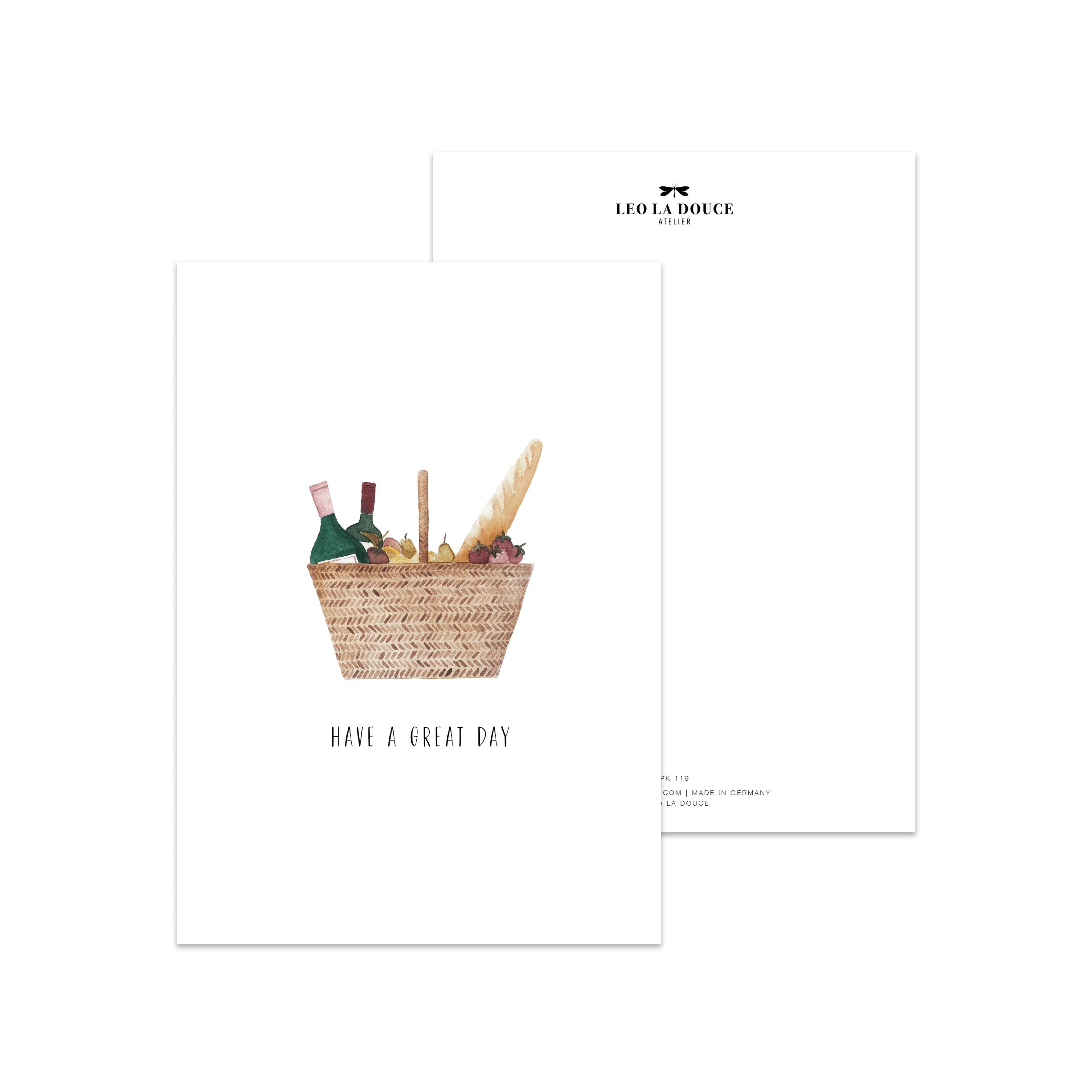 Postkarte - Picknickkorb - GUNDT HOME